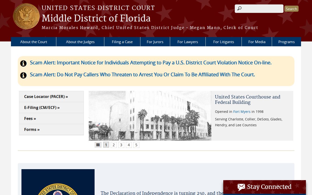 Glades County criminal court cases Middle District federal court