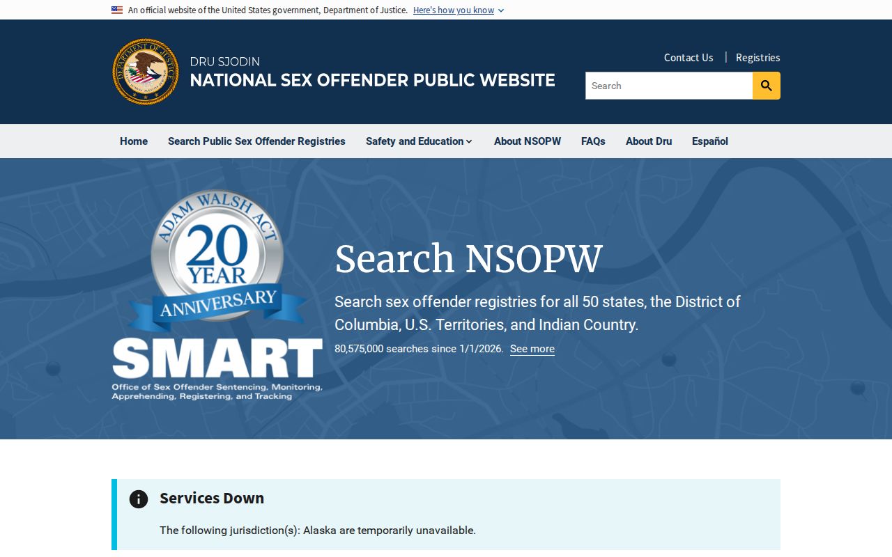 Glades County sex offender check using NSOPW